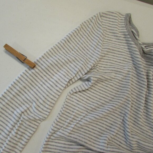Gap Gray/White Striped Cotton StretchThermal Tee Small - Picture 11 of 16